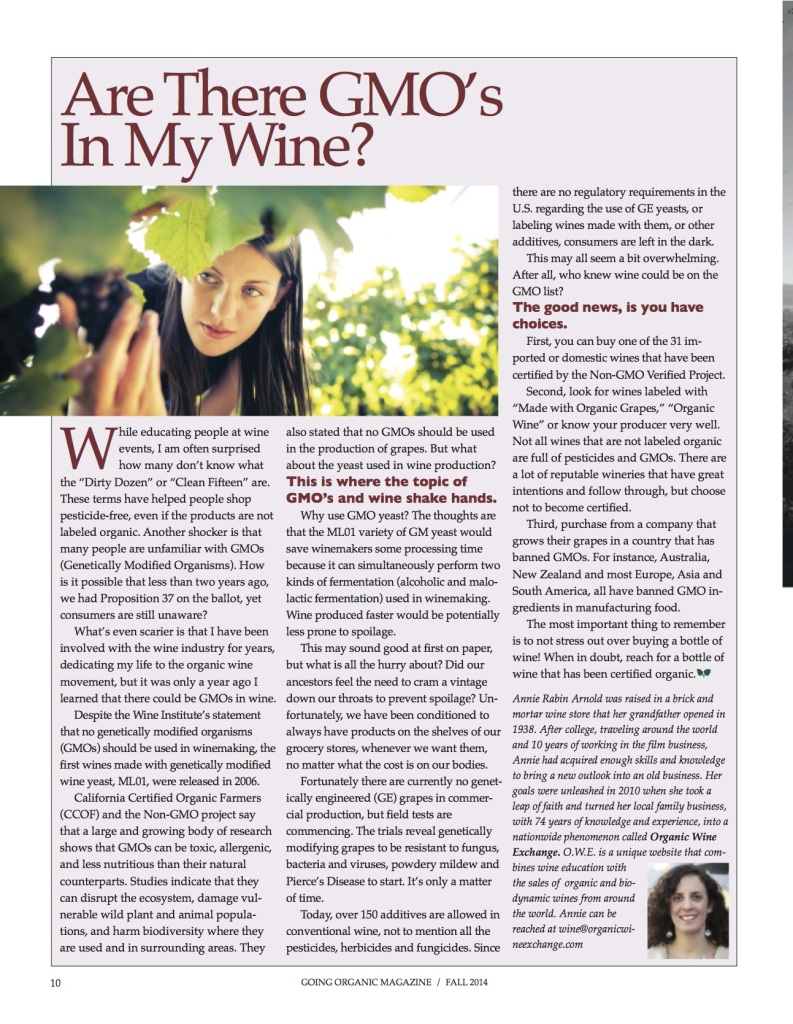 Are there GMO's in Wine?